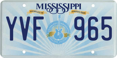 MS license plate YVF965