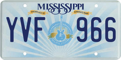 MS license plate YVF966