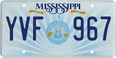 MS license plate YVF967