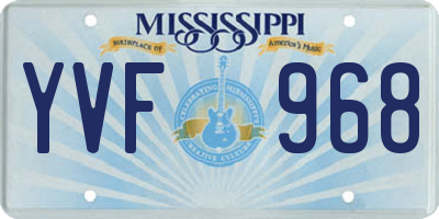 MS license plate YVF968