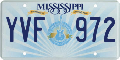 MS license plate YVF972