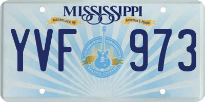 MS license plate YVF973