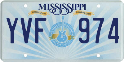 MS license plate YVF974