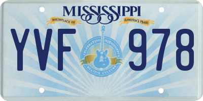 MS license plate YVF978