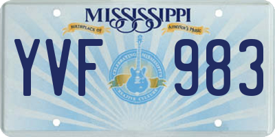 MS license plate YVF983