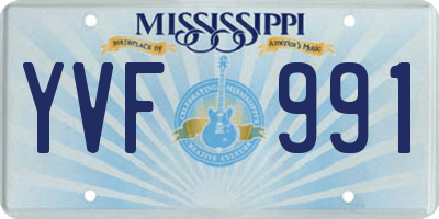 MS license plate YVF991