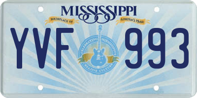MS license plate YVF993