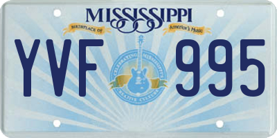 MS license plate YVF995