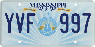 MS license plate YVF997