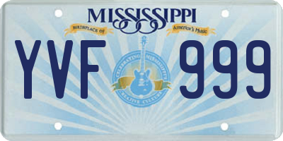 MS license plate YVF999