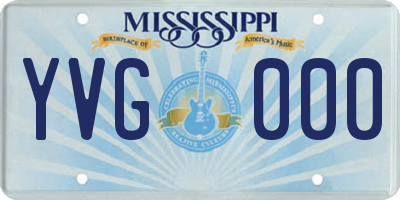 MS license plate YVG000