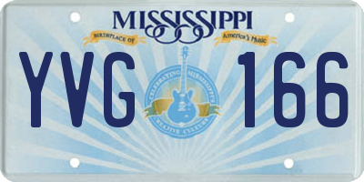 MS license plate YVG166