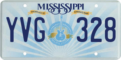 MS license plate YVG328