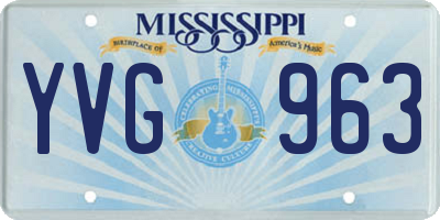 MS license plate YVG963