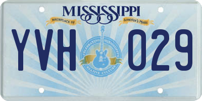 MS license plate YVH029