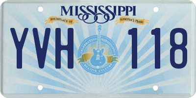 MS license plate YVH118
