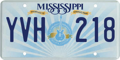 MS license plate YVH218