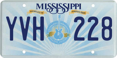 MS license plate YVH228