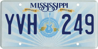 MS license plate YVH249