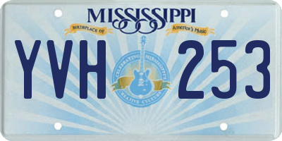 MS license plate YVH253