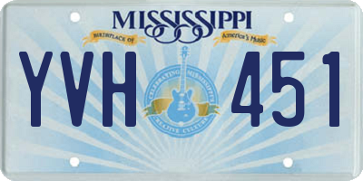 MS license plate YVH451