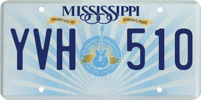 MS license plate YVH510