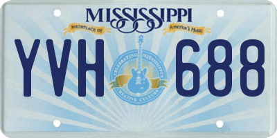 MS license plate YVH688