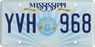 MS license plate YVH968