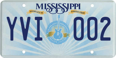 MS license plate YVI002