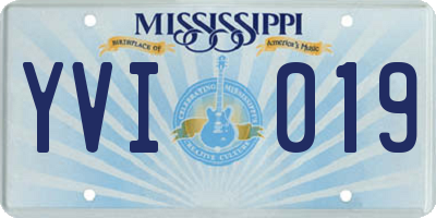 MS license plate YVI019