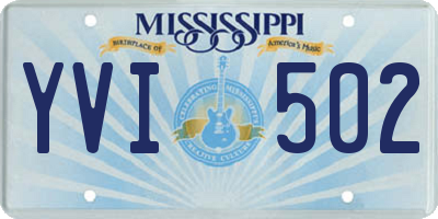 MS license plate YVI502