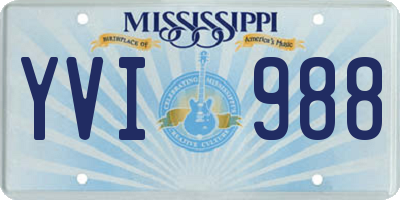 MS license plate YVI988