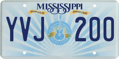 MS license plate YVJ200