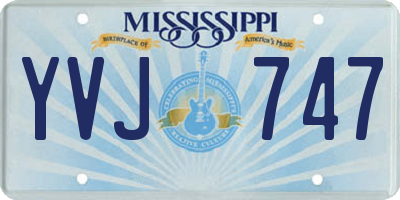 MS license plate YVJ747