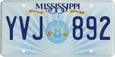 MS license plate YVJ892