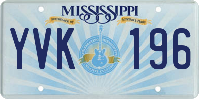 MS license plate YVK196