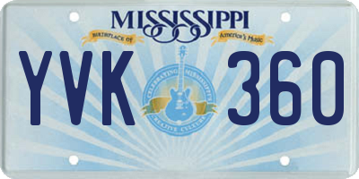 MS license plate YVK360
