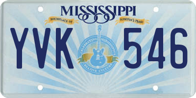 MS license plate YVK546