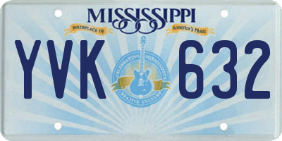 MS license plate YVK632