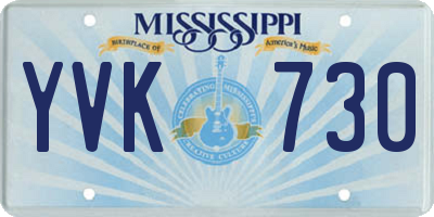 MS license plate YVK730