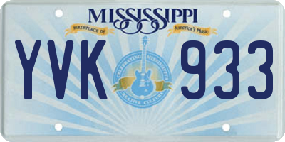 MS license plate YVK933