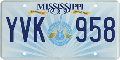 MS license plate YVK958