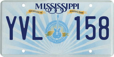 MS license plate YVL158