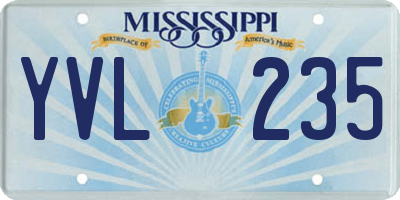 MS license plate YVL235