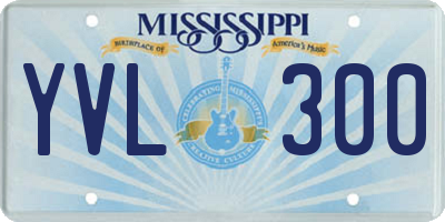 MS license plate YVL300