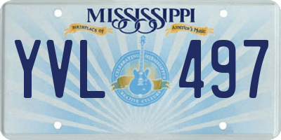 MS license plate YVL497