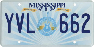 MS license plate YVL662