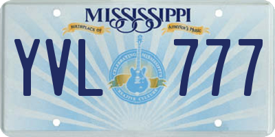 MS license plate YVL777