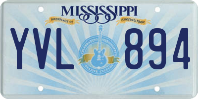 MS license plate YVL894