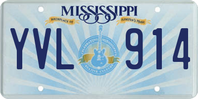 MS license plate YVL914